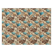 Nappe Motif Cacao Turquoise Brun Doré (Devant (Horizontal))