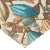 Nappe Motif Cacao Turquoise Brun Doré (Angle)