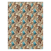 Nappe Motif Cacao Turquoise Brun Doré (Devant)