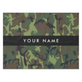 Nappe Motif Camouflage Vert, Votre nom, Personnaliser (Devant (Horizontal))