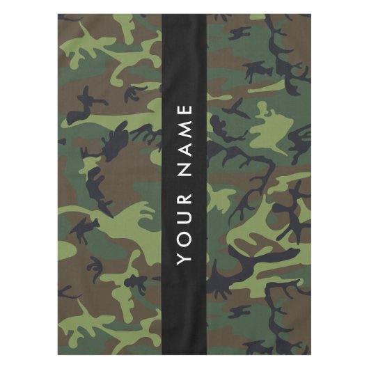 Nappe Motif Camouflage Vert, Votre nom, Personnaliser (Devant)