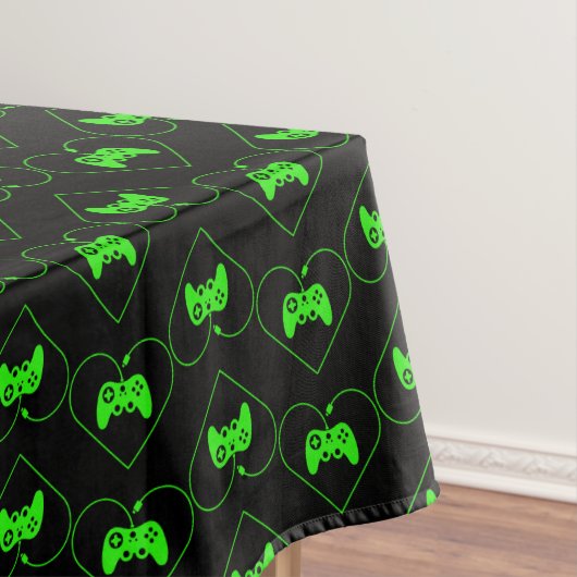 Nappe Motif cardiaque du contrôleur de jeu vidéo vert (In Situ)
