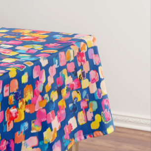Nappe Motif Carré Abstrait peint brillamment