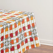 Nappe Motif carré moderne géométrique rouge ambre (In Situ)