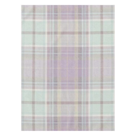 Nappe Motif carreau tartan violet clair sarcelle (Devant)