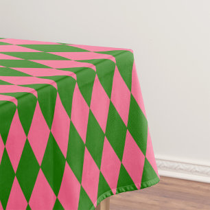 Nappe Motif Carreaux Harlequin Vert Rose
