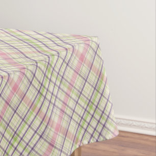 Nappe Motif carreaux violet rose lime vert