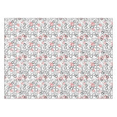 Nappe Motif Cercle Abstrait noir et rouge (Devant (Horizontal))