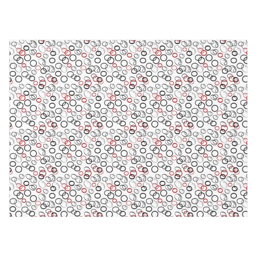 Nappe Motif Cercle Abstrait noir et rouge (Devant (Horizontal))