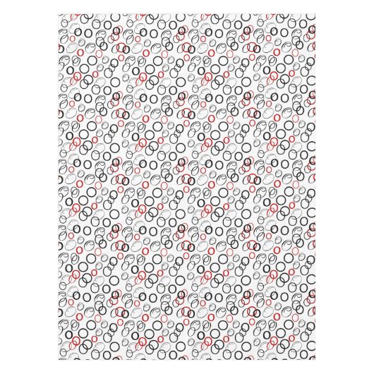 Nappe Motif Cercle Abstrait noir et rouge (Devant)