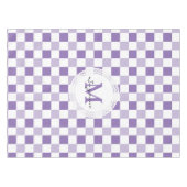 Nappe Motif Checkered blanc de ton pourpre de monogramme (Devant (Horizontal))