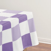 Nappe Motif Checkered blanc de ton pourpre de monogramme (In Situ)