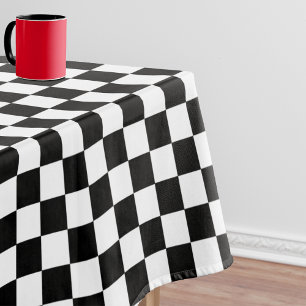 Nappe Motif Checkered noir et blanc de damier