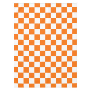 Nappe Motif chèque À damiers blanc orange