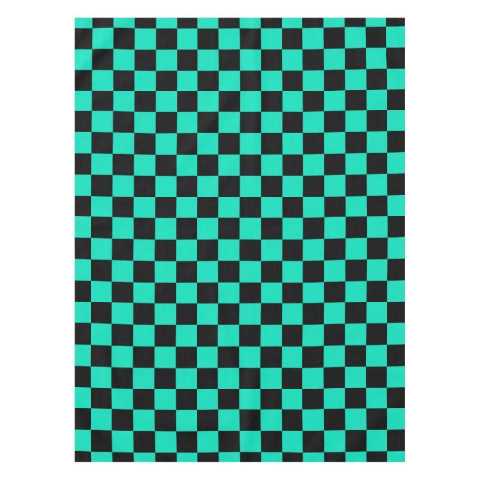 Nappe Motif chèque À damiers noir vert (Devant)