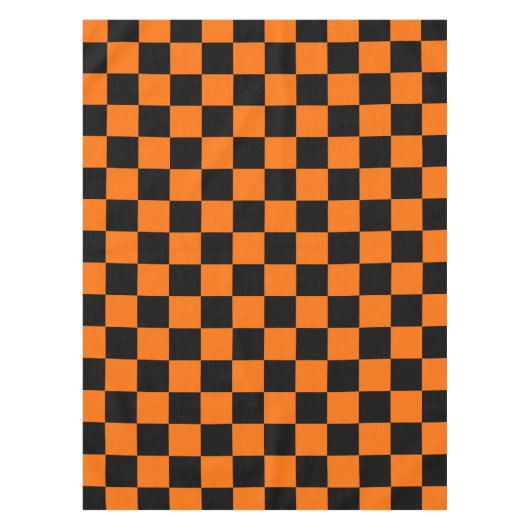 Nappe Motif chèque À damiers orange noir (Devant)