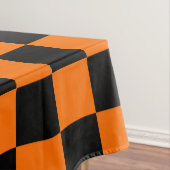 Nappe Motif chèque À damiers orange noir (In Situ)