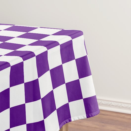Nappe motif chèque blanc violet cool (In Situ)