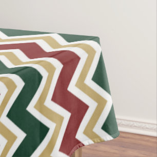 Nappe Motif Chevron blanc rouge vert