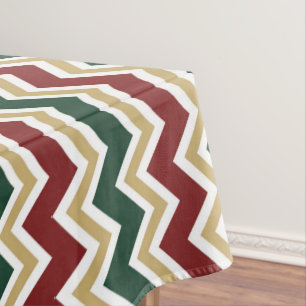 Nappe Motif Chevron blanc rouge vert