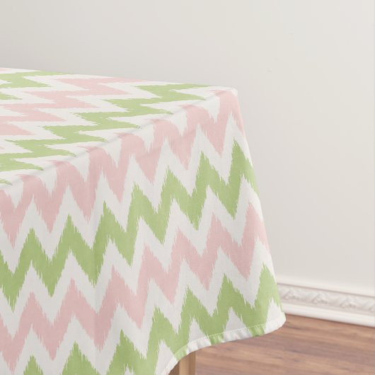 Nappe Motif chevron géométrique rose et vert chic (In Situ)