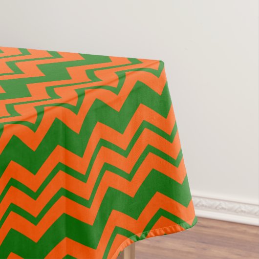 Nappe Motif chevron zigzag vert orange (In Situ)