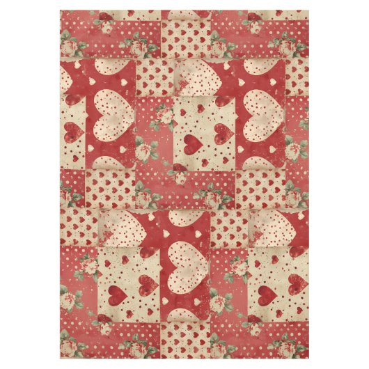 Nappe Motif Chic Red Patchwork (Devant)