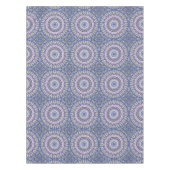 Nappe Motif circulaire géométrique Mandala bleu et viole (Devant)