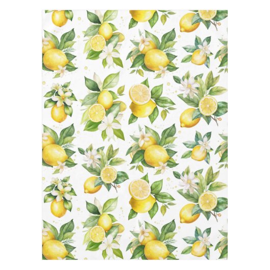 Nappe Motif citron, Fleurs de citron, Feuilles, Citrus (Devant)