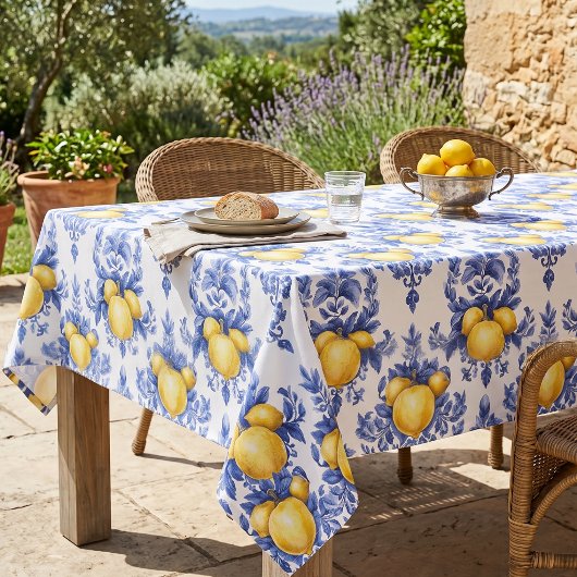 Nappe Motif Citron Méditerranéen