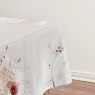 Nappe Motif citrouille automne fleuri pays aquarelle