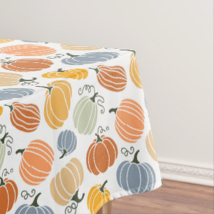Nappe Motif Citrouille d'automne coloré