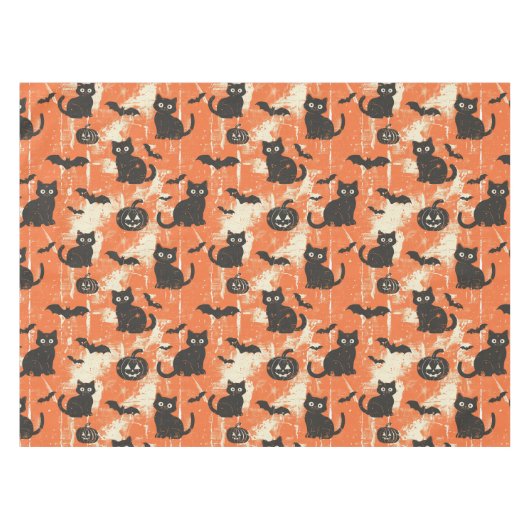 Nappe Motif Citrouille de chat noir Halloween désorganis (Devant (Horizontal))