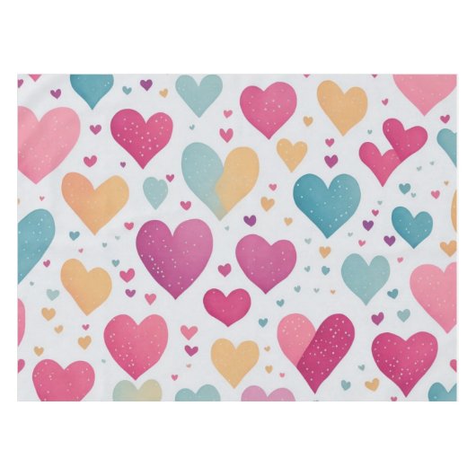 Nappe Motif coeur transparent aquarelle (Devant (Horizontal))