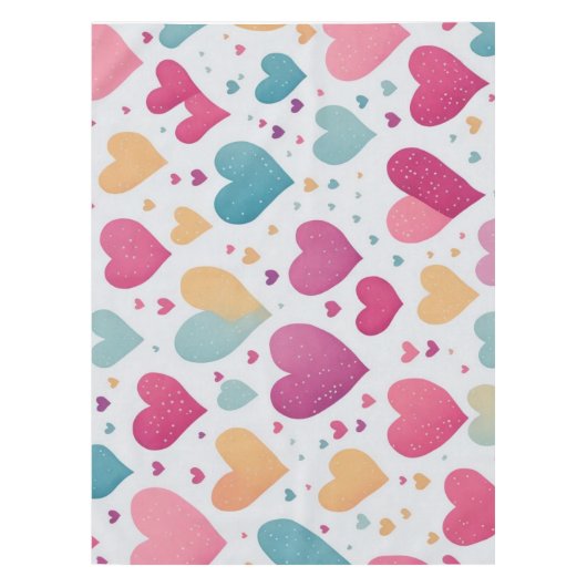 Nappe Motif coeur transparent aquarelle (Devant)
