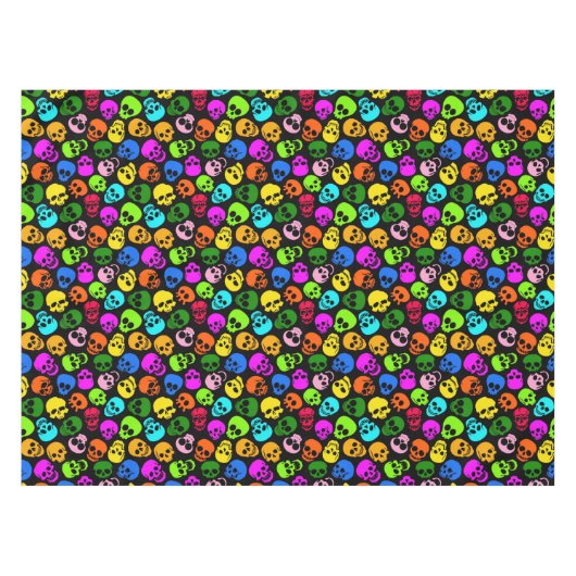 Nappe Motif coloré de crânes dans le noir (Devant (Horizontal))