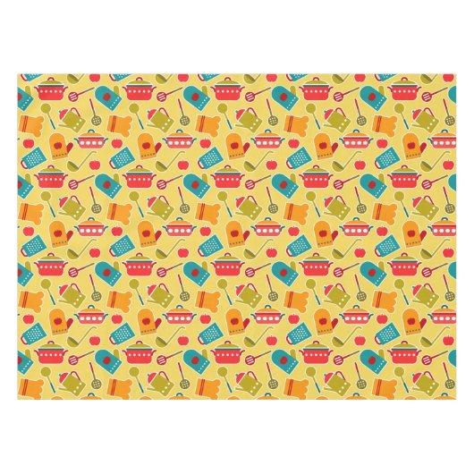 Nappe Motif coloré des ustensiles de cuisine (Devant (Horizontal))