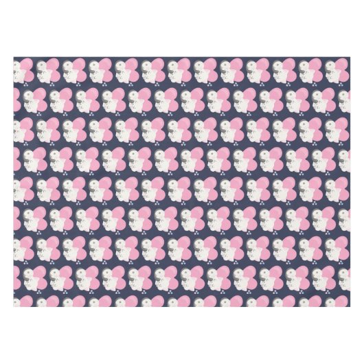 Nappe Motif couchant chaton blanc mignon (Devant (Horizontal))