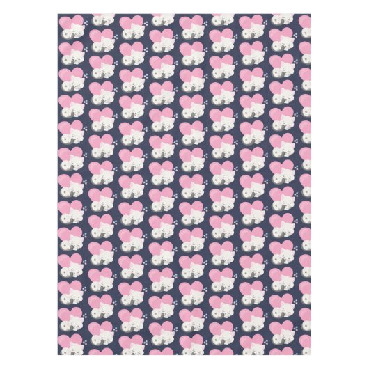 Nappe Motif couchant chaton blanc mignon (Devant)