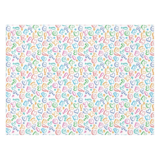 Nappe motif d'alphabet (Devant (Horizontal))