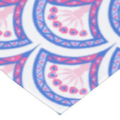 Nappe motif damassé floral bleu (Angle)