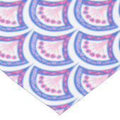 Nappe motif damassé floral bleu (Angle)
