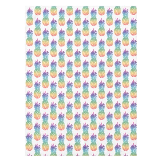 Nappe motif d'ananas tropicale arc-en-ciel (Devant)