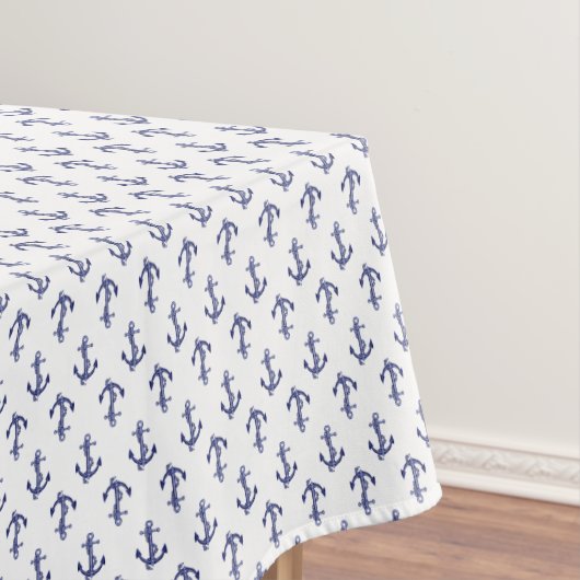 Nappe Motif d'ancre d'alliage bleu et blanc (In Situ)