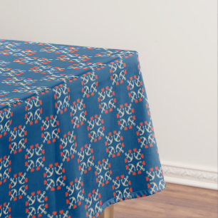 Nappe Motif d'Ancre et de coeur