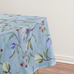 Nappe Motif d'anémones de tulipes bleues et blanches