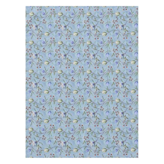 Nappe Motif d'anémones de tulipes bleues et blanches (Devant)