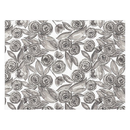 Nappe Motif d'aquarelle moderne noir blanc (Devant (Horizontal))