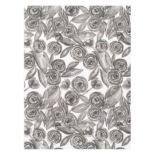 Nappe Motif d'aquarelle moderne noir blanc (Devant)
