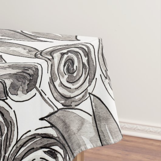Nappe Motif d'aquarelle moderne noir blanc (In Situ)